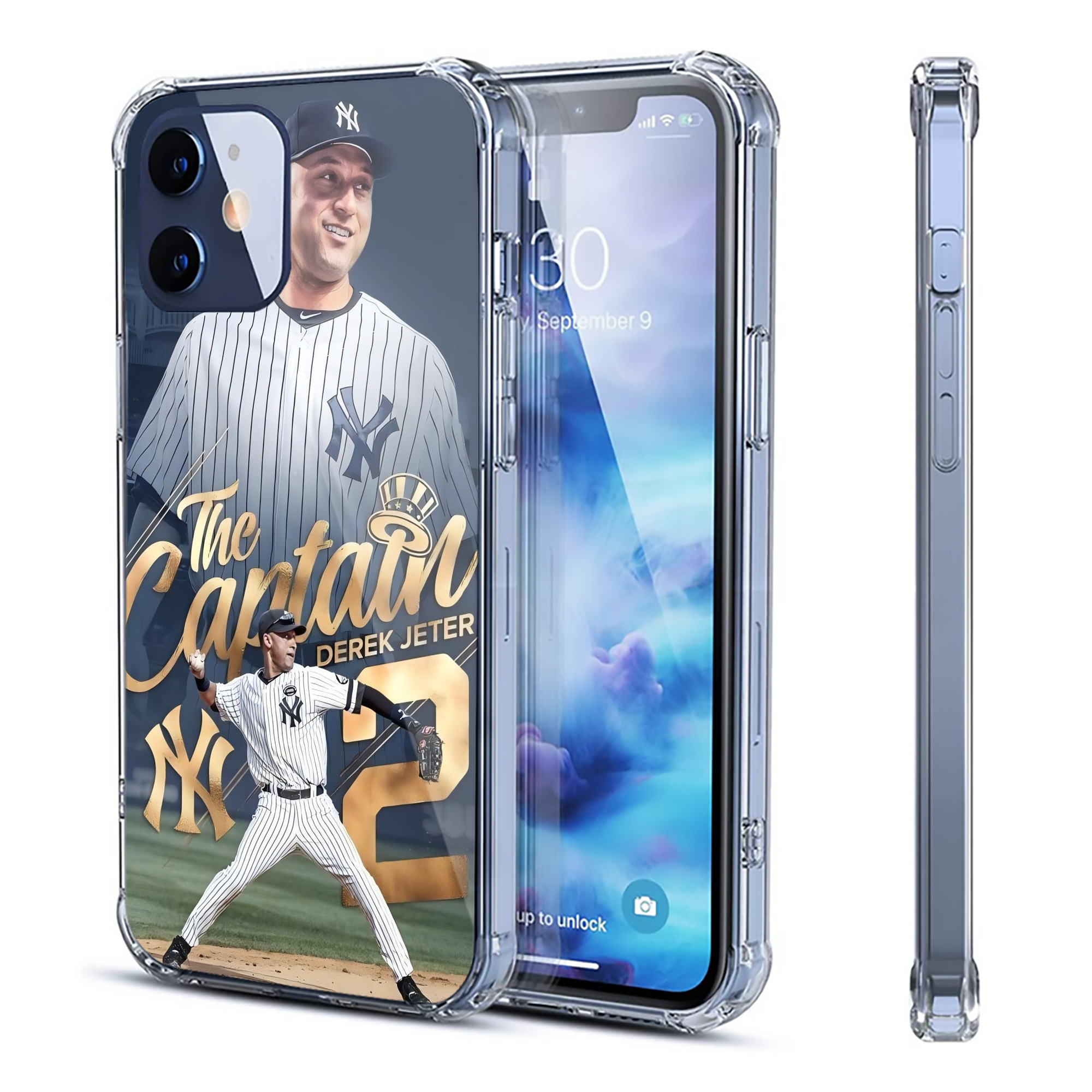 Derek Jeter 29 Clear IPhone 12 Case – Soft TPU With UV Print – Enhanced Drop Protection, Precise Fit, Anti-Fingerprint, Customizable Design, Scratch-Resistant, Yellow-Resistant